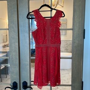BCBG Maxazria red lace dress size 6